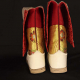 藏式传统手工白色藏靴